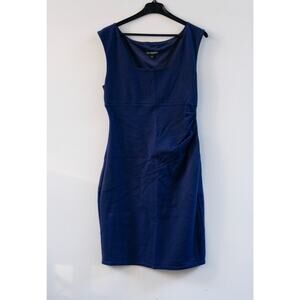 Express Blue Ruched Sleveless Bodycon Dress Size 8 Side Zip